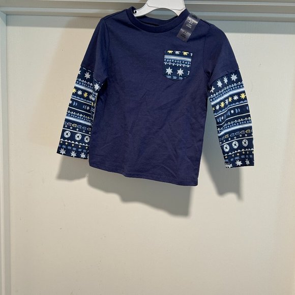 IMPRESSIONS UNISEX WASHED INDIGO LONG SLEEVE TEE - Picture 2 of 5